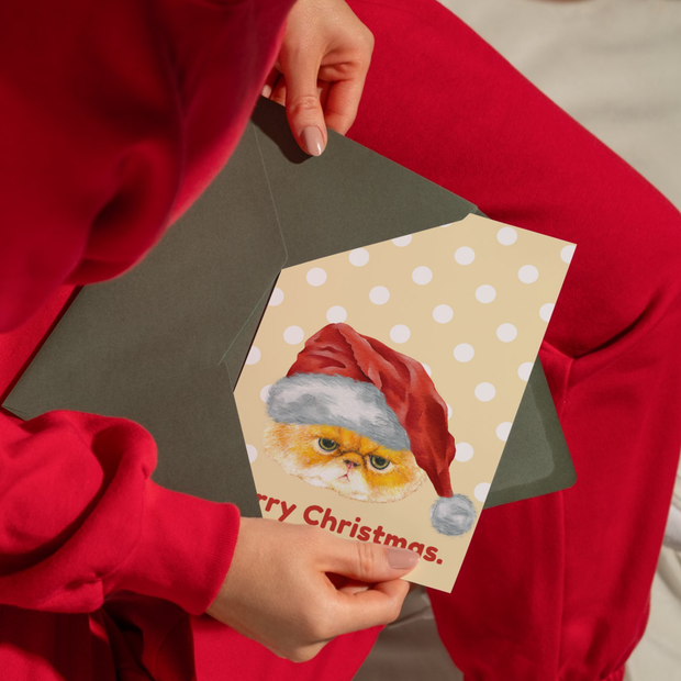 Greeting Card - Christmas Grumpy Cat