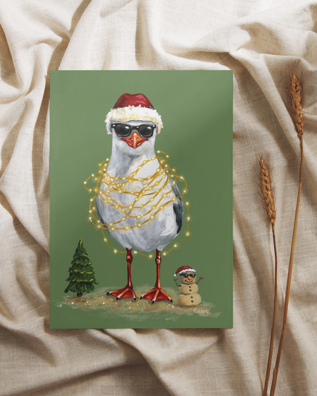Sandy Claus Seagull - Art Print