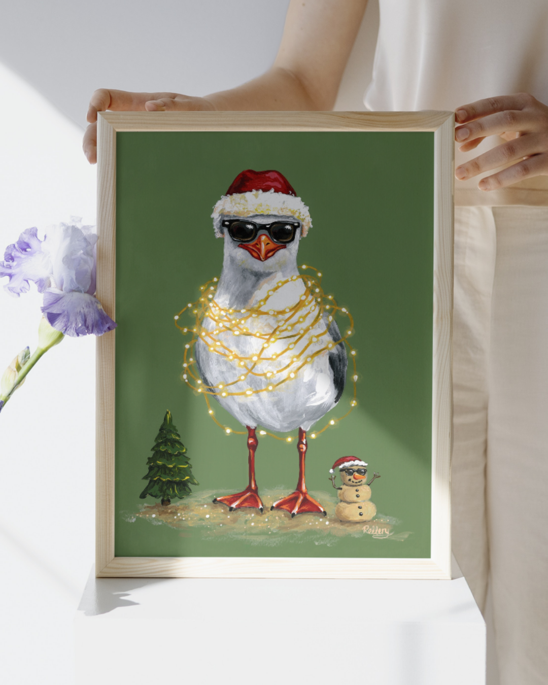 Sandy Claus Seagull - Art Print