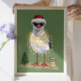 Sandy Claus Seagull - Art Print