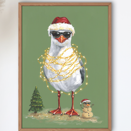 Sandy Claus Seagull - Art Print