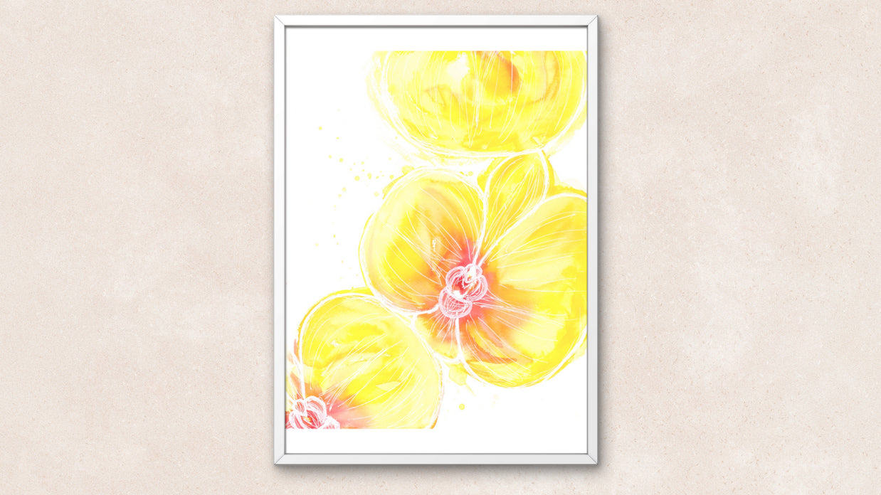 Yellow Orchid Abstract Art Print