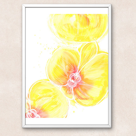 Yellow Orchid Abstract Art Print