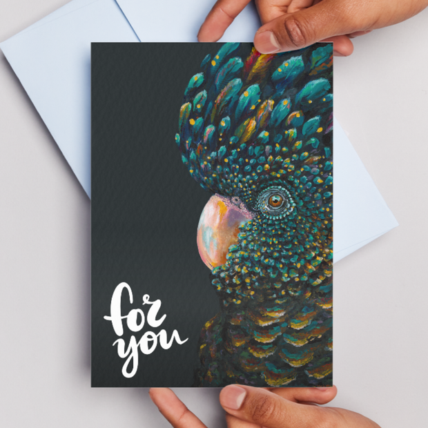 For You Black Cockatoo - Greeting Card