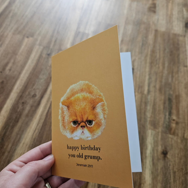 Greeting Card - Happy Birthday You Old Grump. Jeremiah 29:11