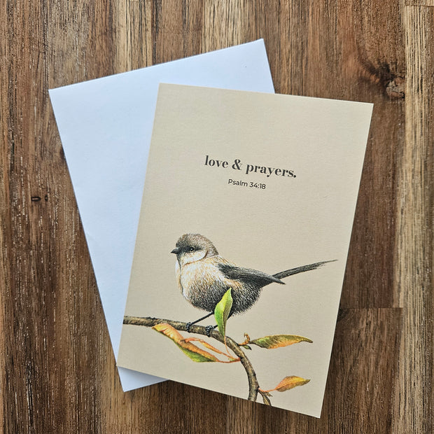Greeting Card - Love & Prayers. Psalm 34:18