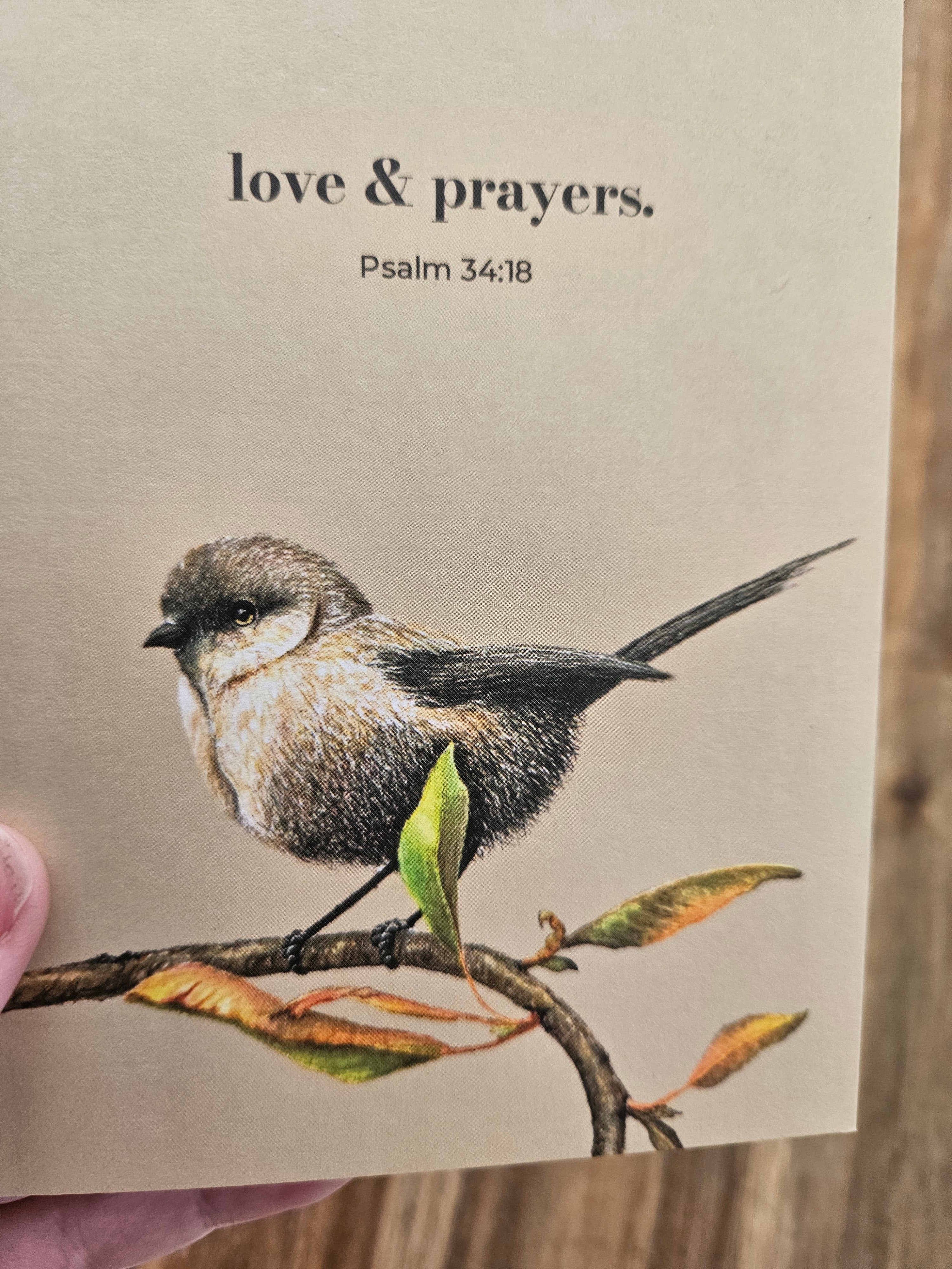 Greeting Card - Love & Prayers. Psalm 34:18