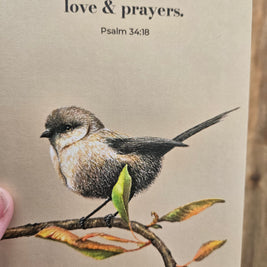 Greeting Card - Love & Prayers. Psalm 34:18