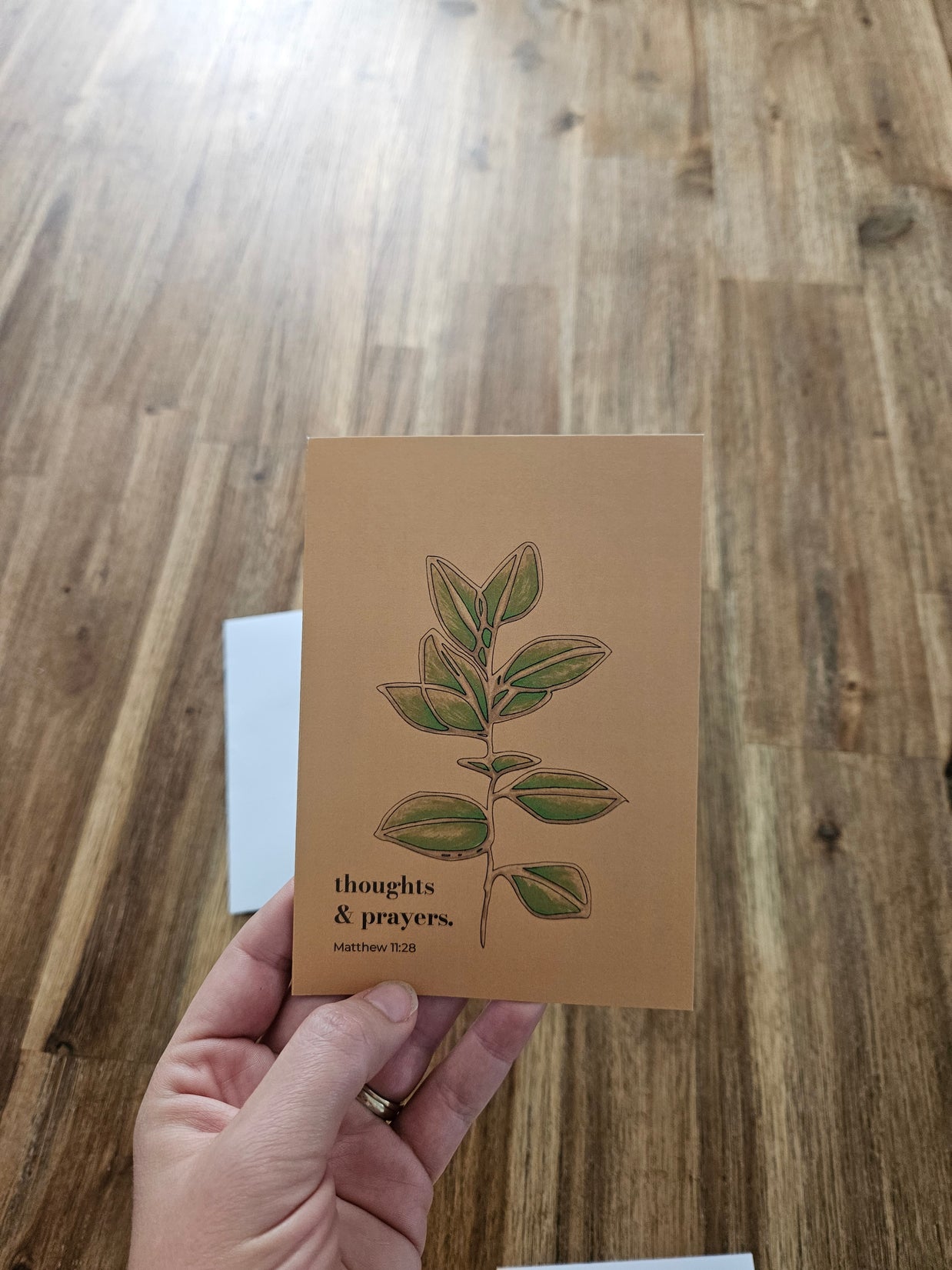 Greeting Card - Thoughts & Prayers. Matthew 11:28