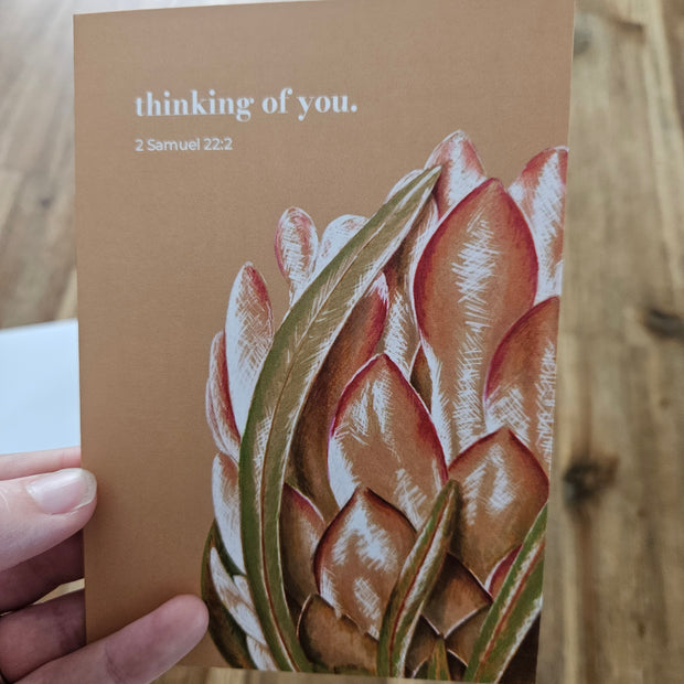 Greeting Card - Thinking of You. 2 Samuel 22:2