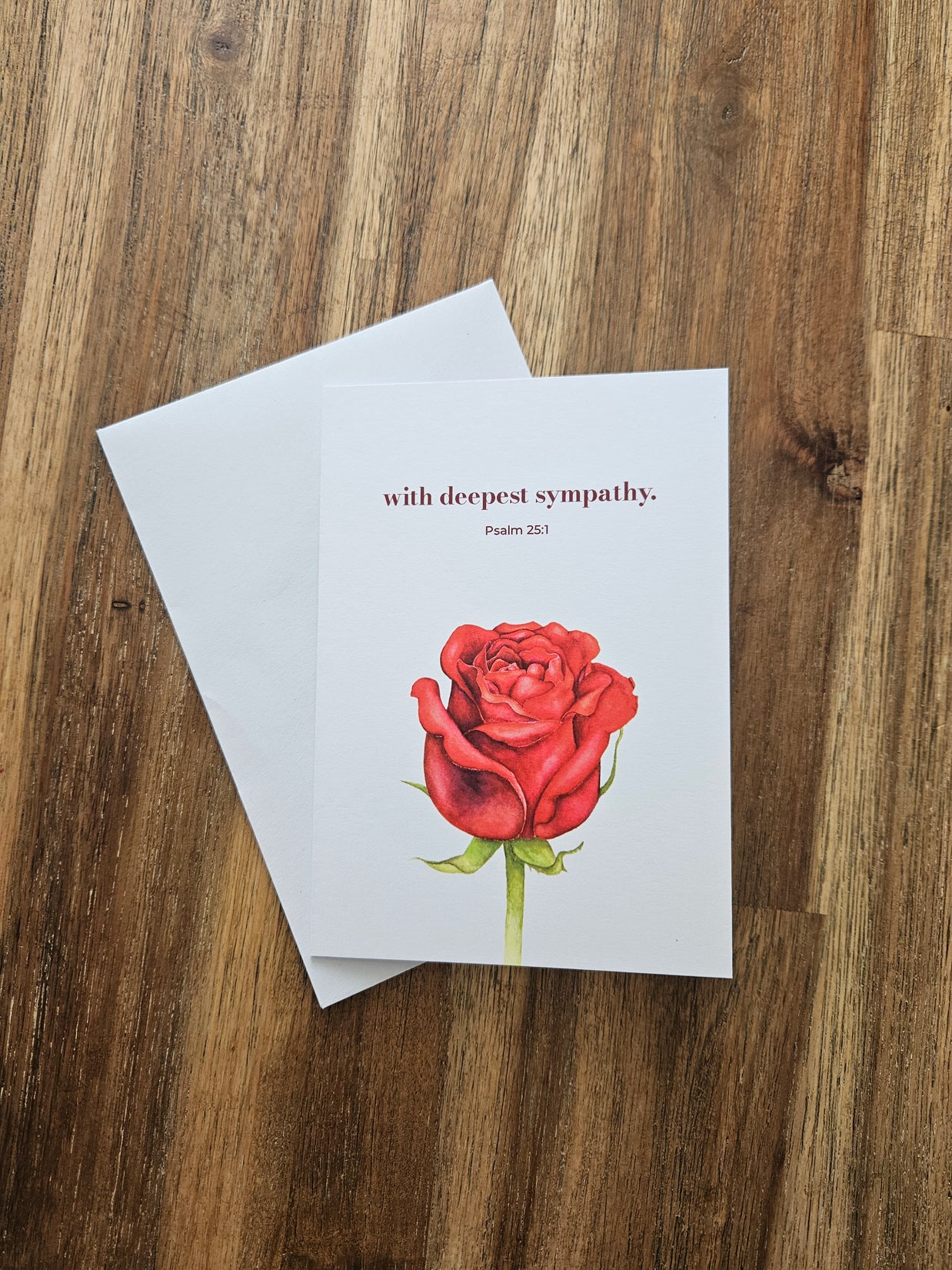 Greeting Card - With Deepest Sympathy. Psalm 25:1