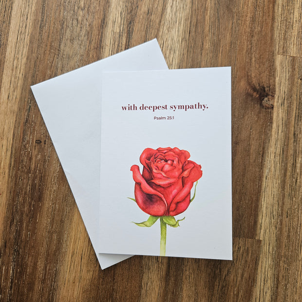 Greeting Card - With Deepest Sympathy. Psalm 25:1