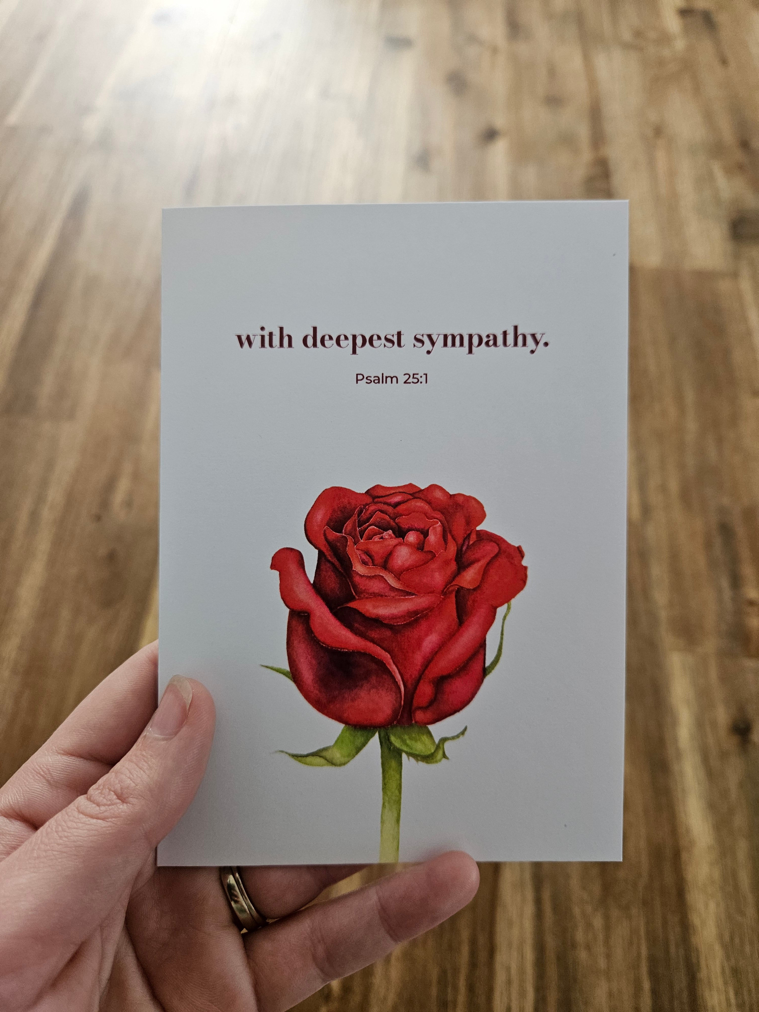 Greeting Card - With Deepest Sympathy. Psalm 25:1