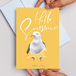 Hello Sunshine Stacey Seagull - Greeting Card