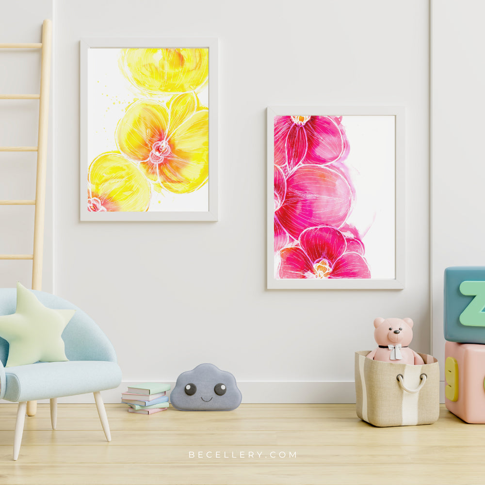 Yellow Orchid Abstract Art Print