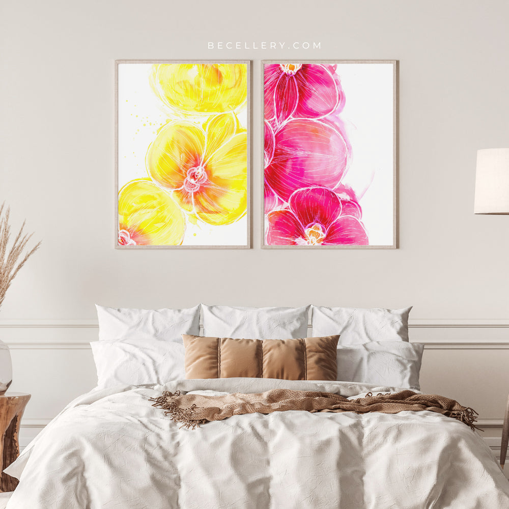 Pink Orchid Abstract Art Print