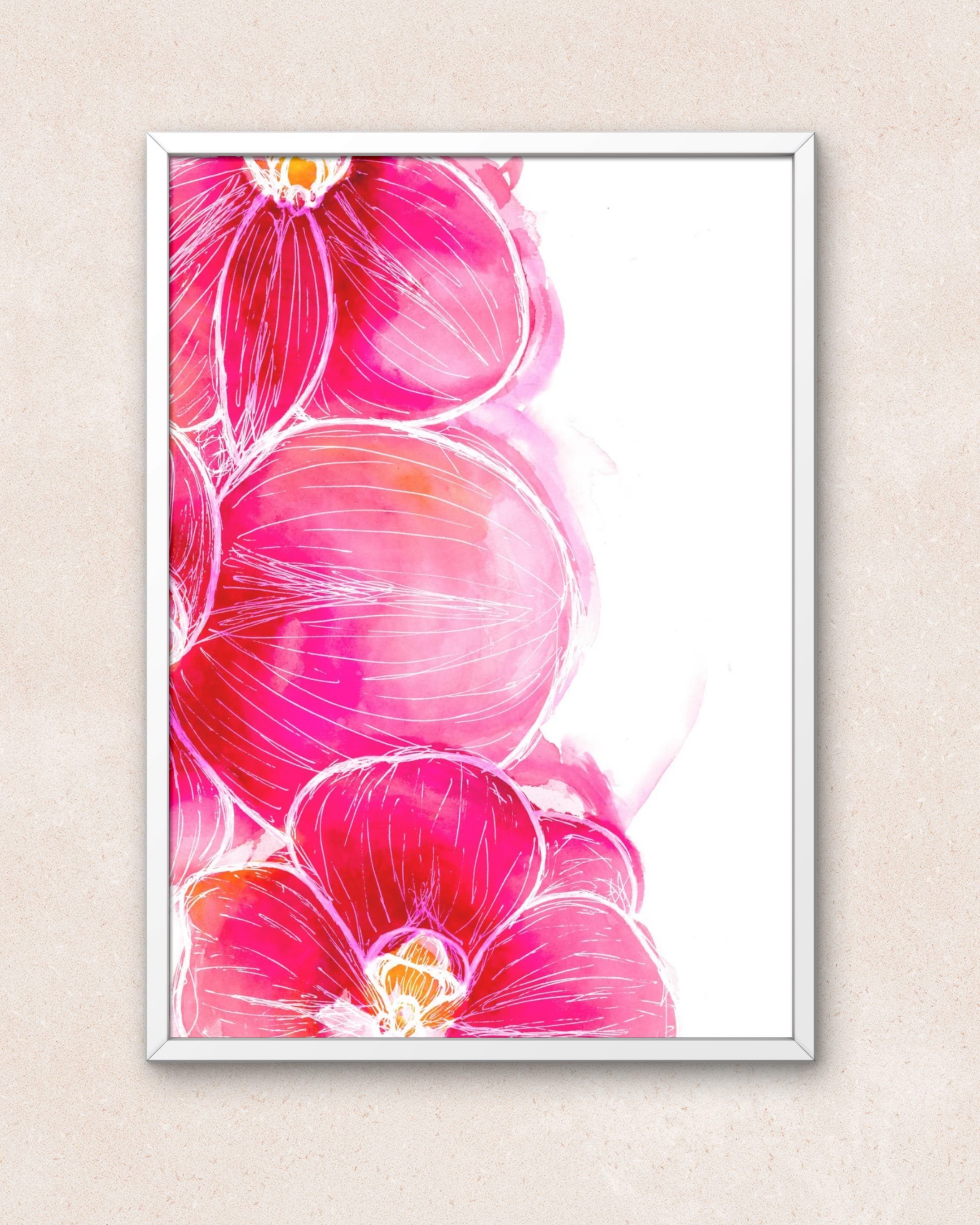 Pink Orchid Abstract Art Print
