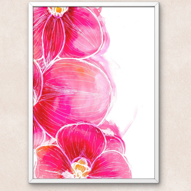 Pink Orchid Abstract Art Print