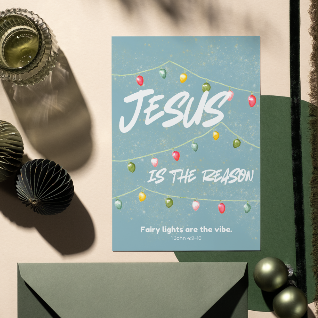 Jesus it the Reason Christmas Lights - Greeting Card