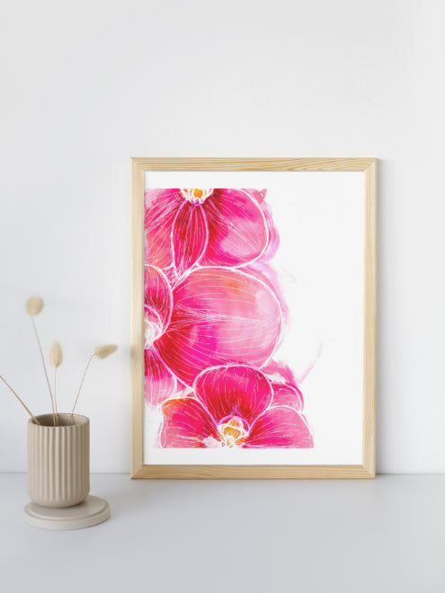 Pink Orchid Abstract Art Print