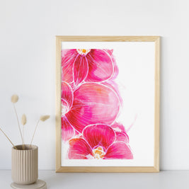 Pink Orchid Abstract Art Print