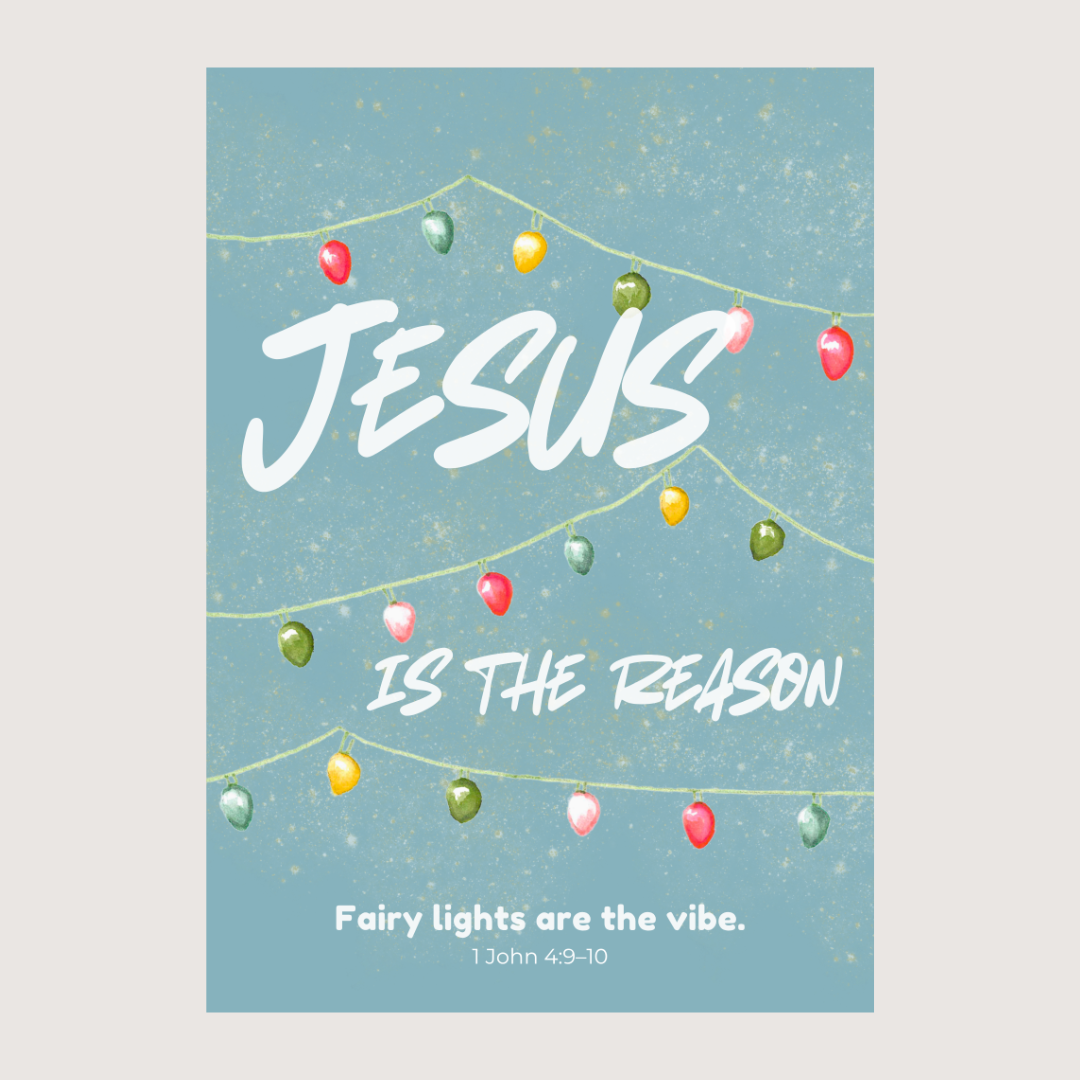 Jesus it the Reason Christmas Lights - Greeting Card