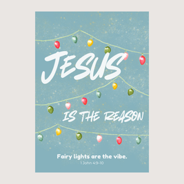 Jesus it the Reason Christmas Lights - Greeting Card