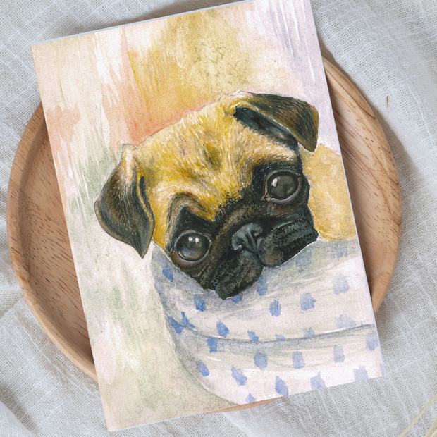 Pug Puppy Art Print