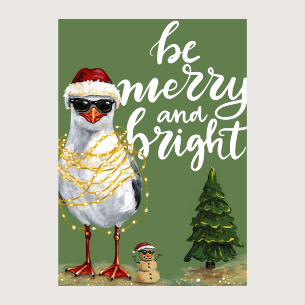Be Merry and Bright Sandy Claus - Greeting Card