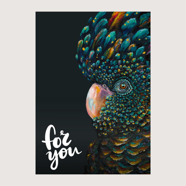 For You Black Cockatoo - Greeting Card