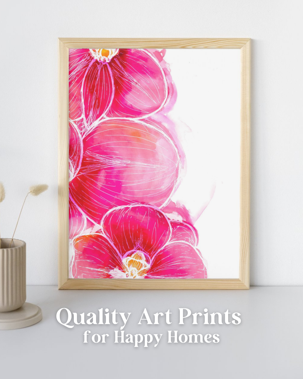 Pink Orchid Abstract Art Print