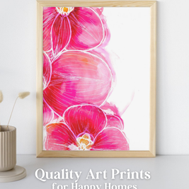 Pink Orchid Abstract Art Print