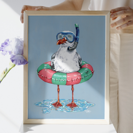 Splish Seagull - Art Print