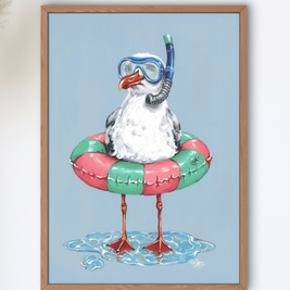 Splish Seagull - Art Print