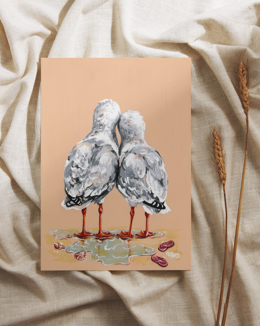 The Love Gulls Seagulls - Art Print