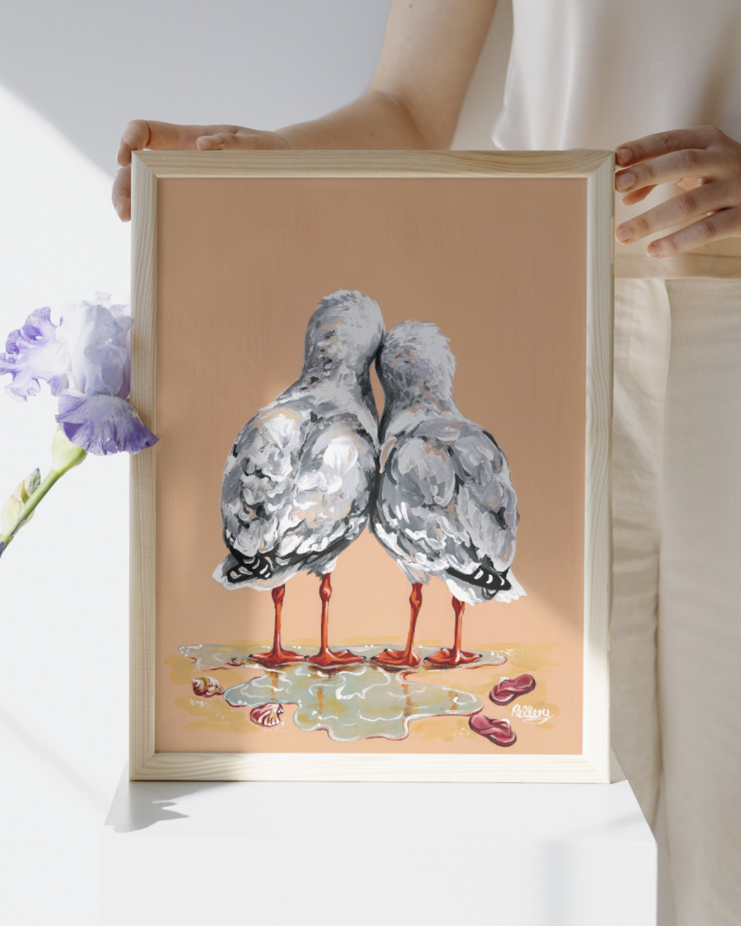 The Love Gulls Seagulls - Art Print