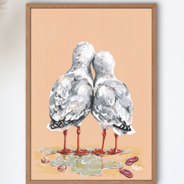 The Love Gulls Seagulls - Art Print