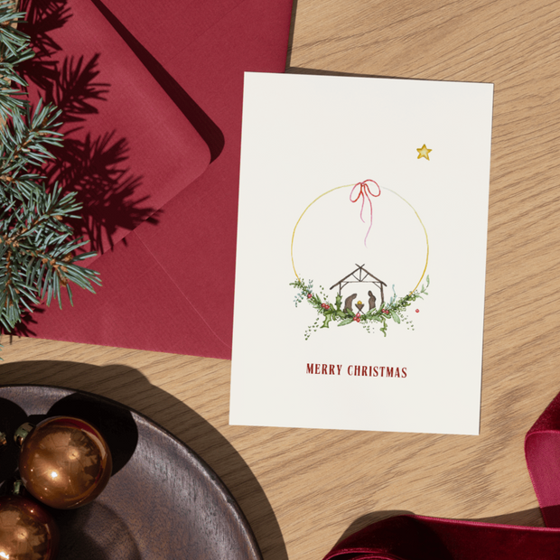 Greeting Card - Merry Christmas Wreath