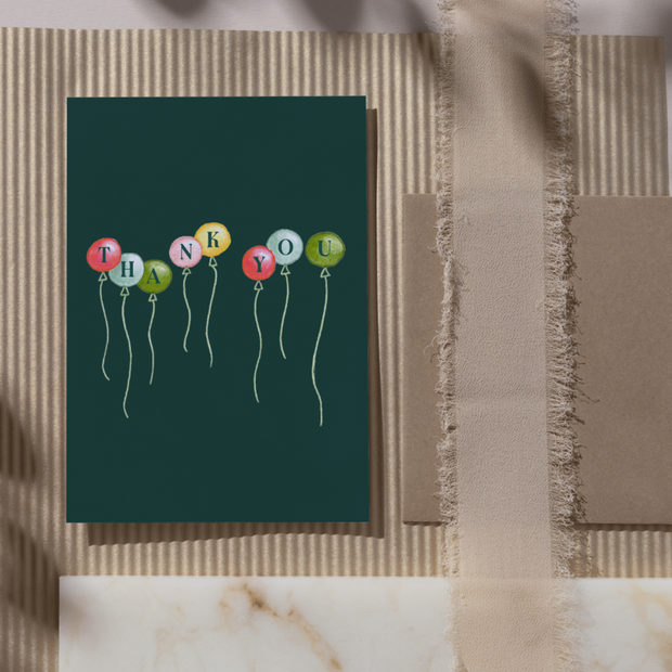 Greeting Card - Thank You Balloons