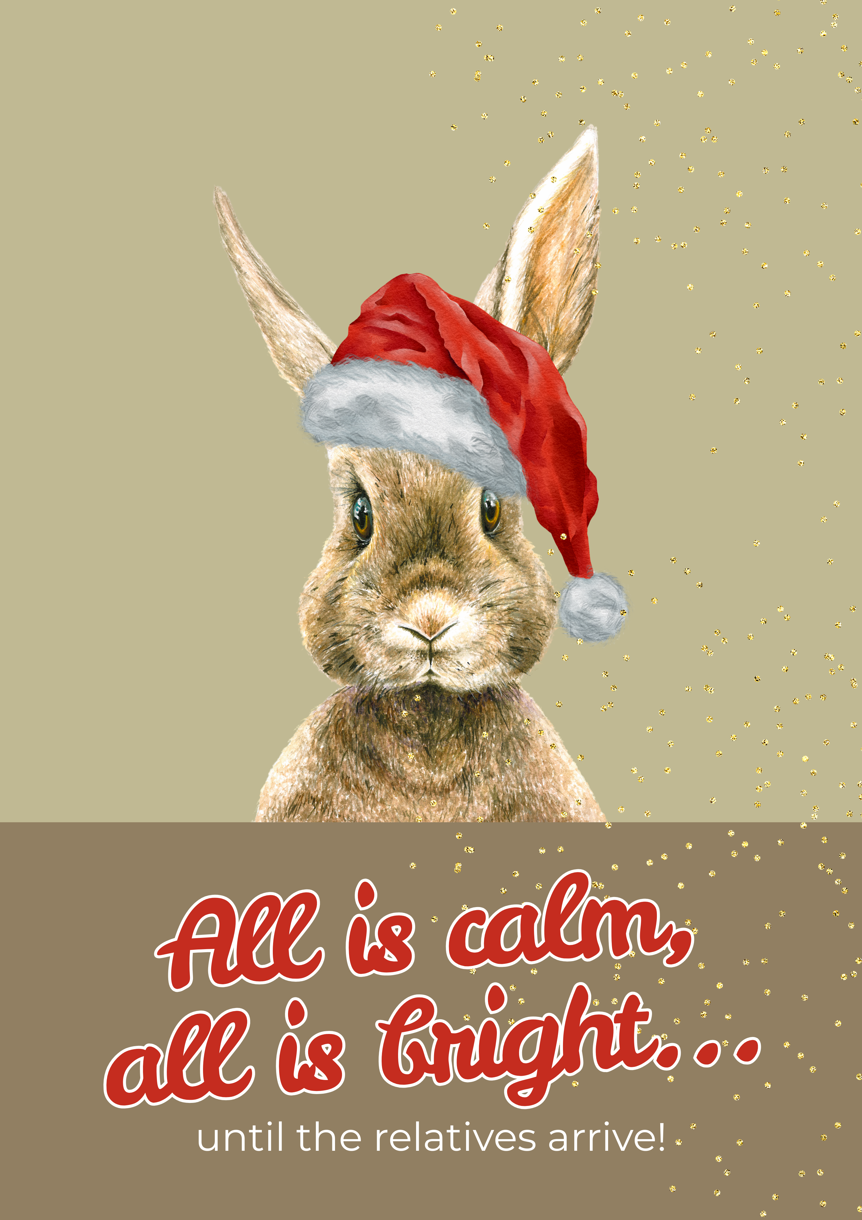 Greeting Card - Christmas Brown Bunny