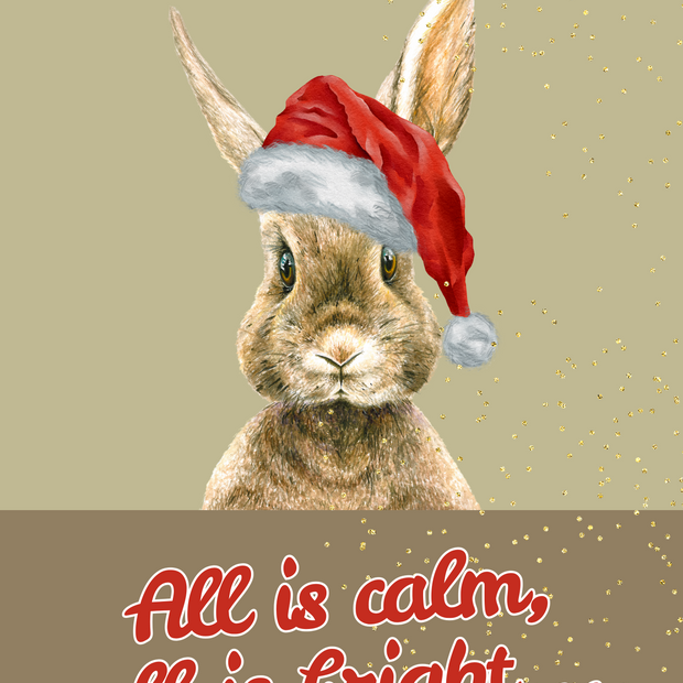 Greeting Card - Christmas Brown Bunny