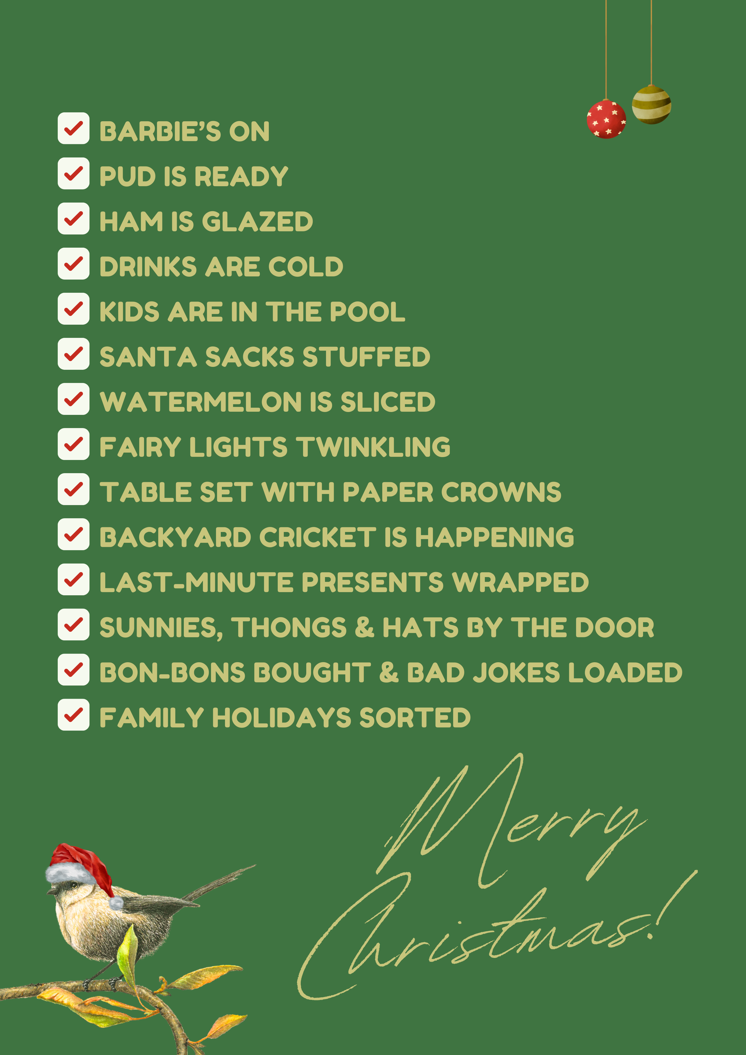 Greeting Card - Christmas List