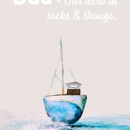 Dad - Our Hero in Socks and Thongs - Greeting Cards