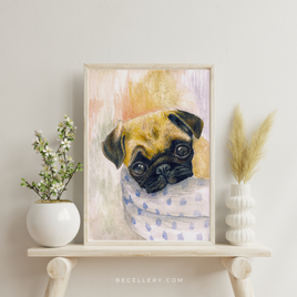 Pug Puppy Art Print