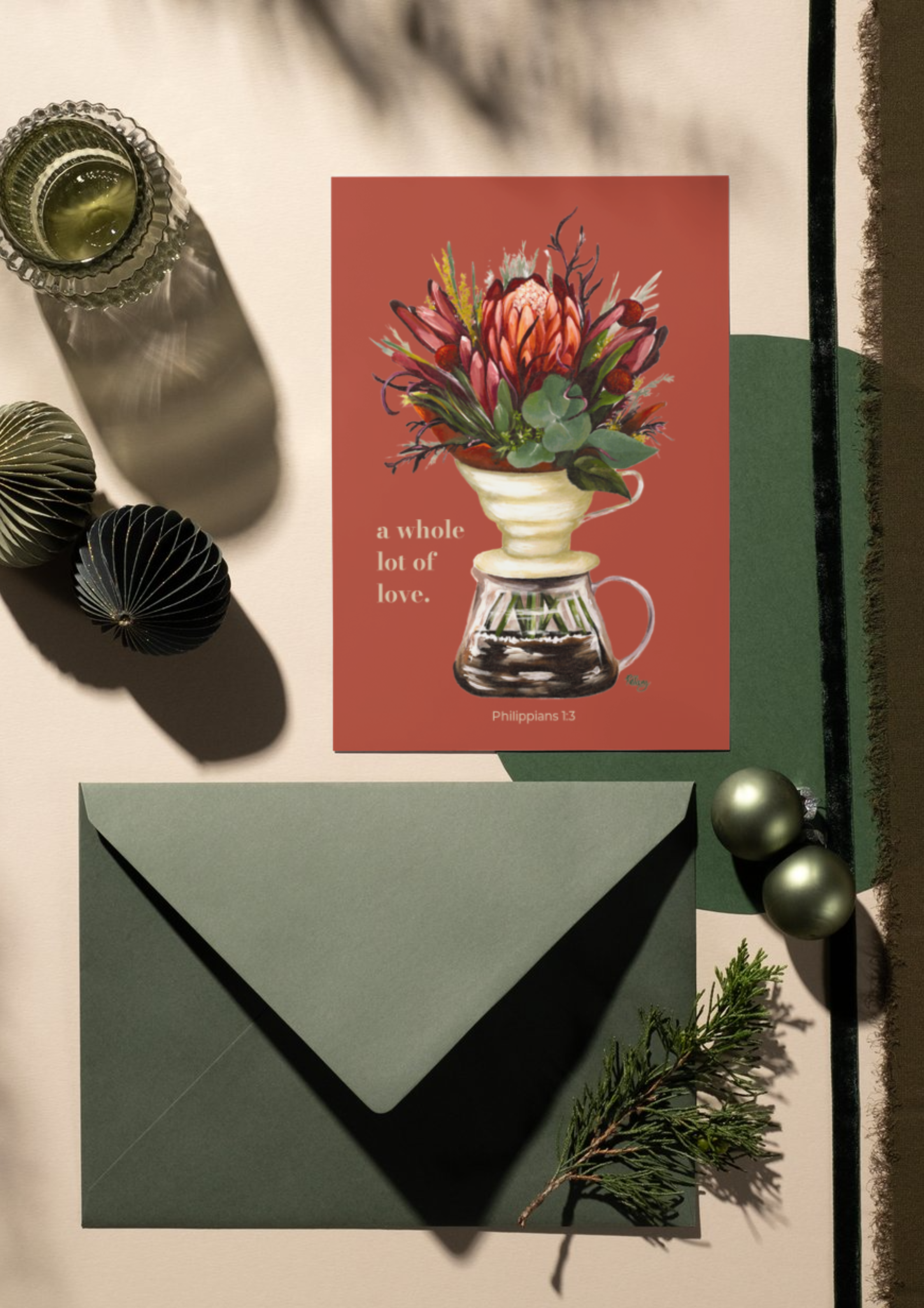 Greeting Card - A Whole Lot of Love. Philippians 1:3