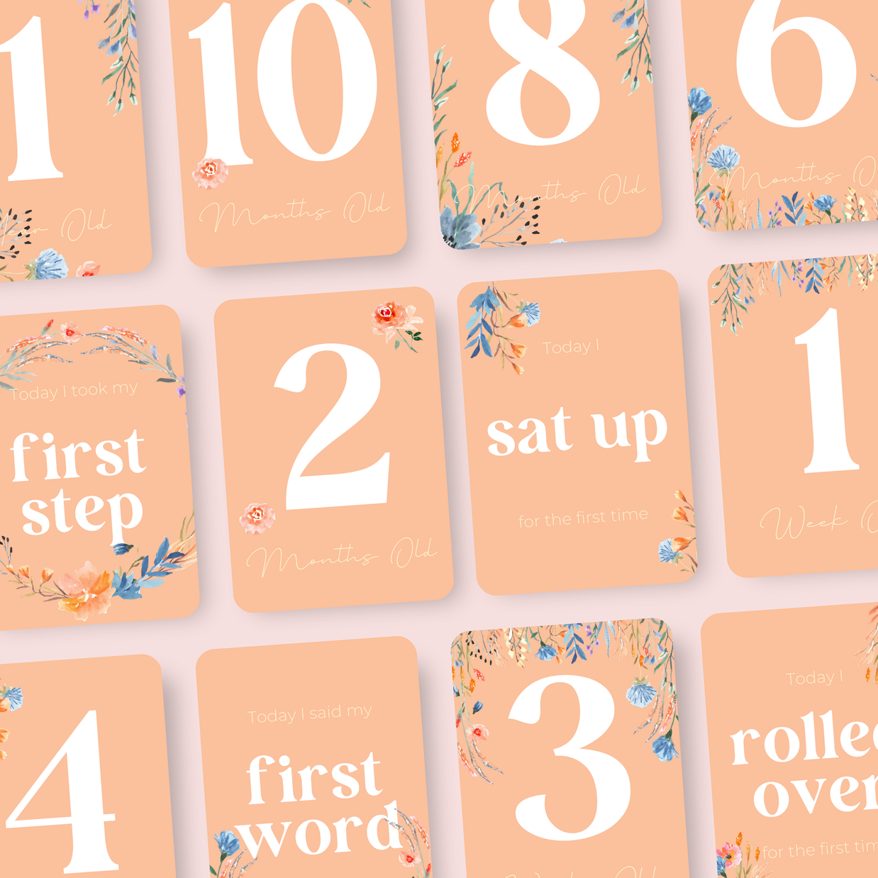 Baby Milestone Cards (Peach Fuzz Edition)