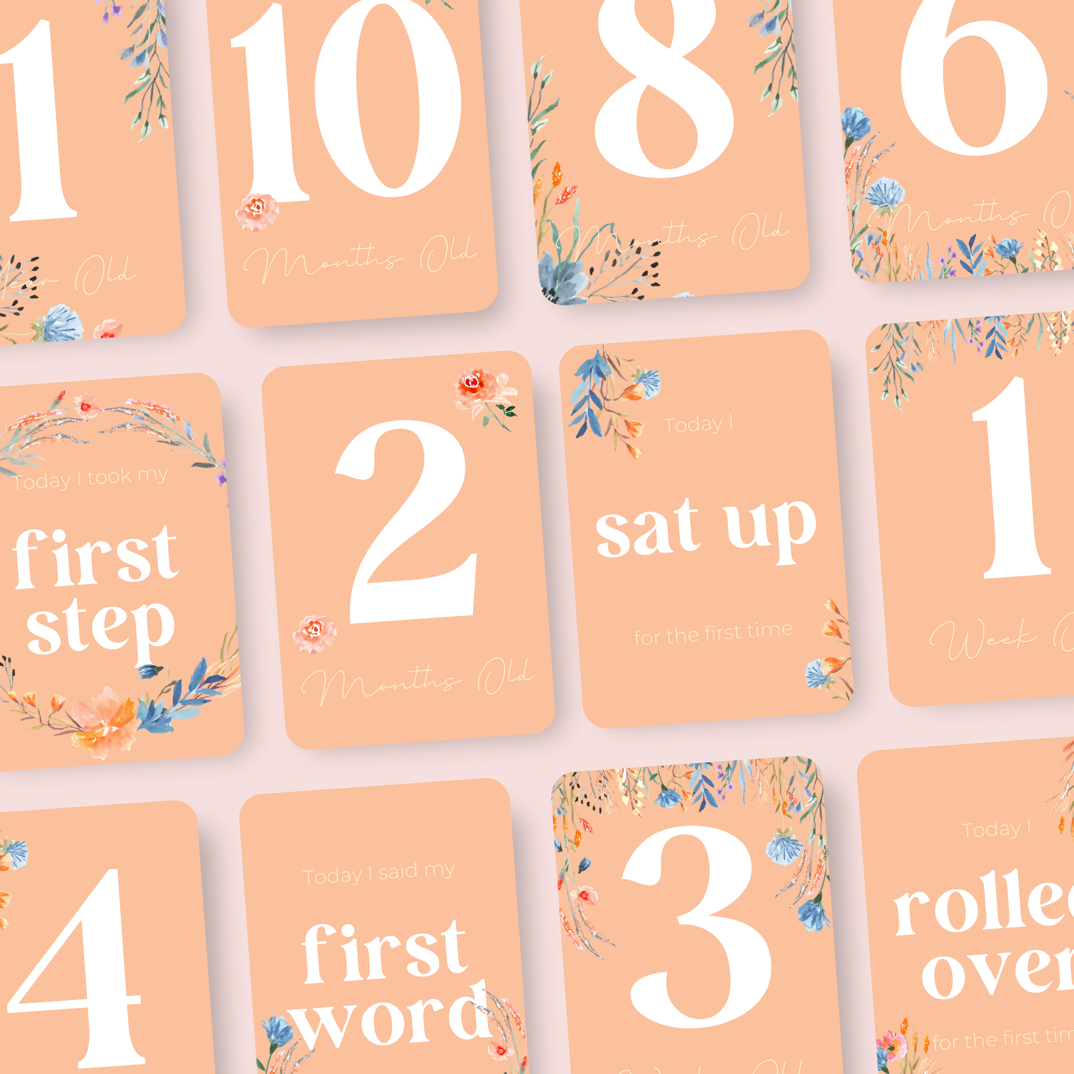 Baby Milestone Cards (Peach Fuzz Edition)