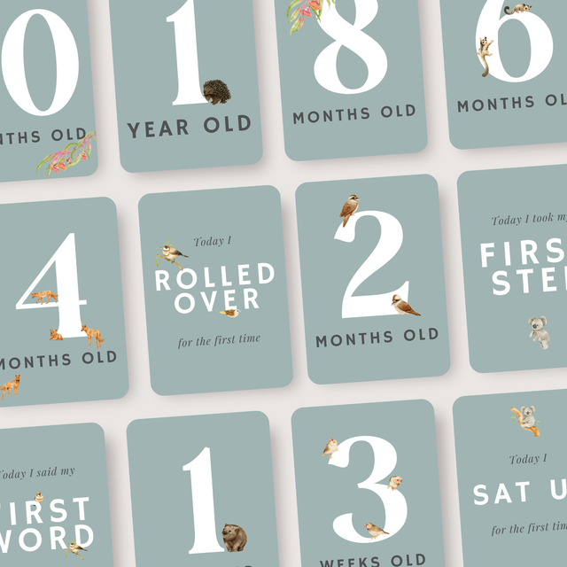 Baby Milestone Cards (Aussie Animals Edition)